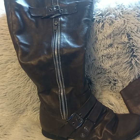 Brown inside zipper calf boots - Picture 6 of 7